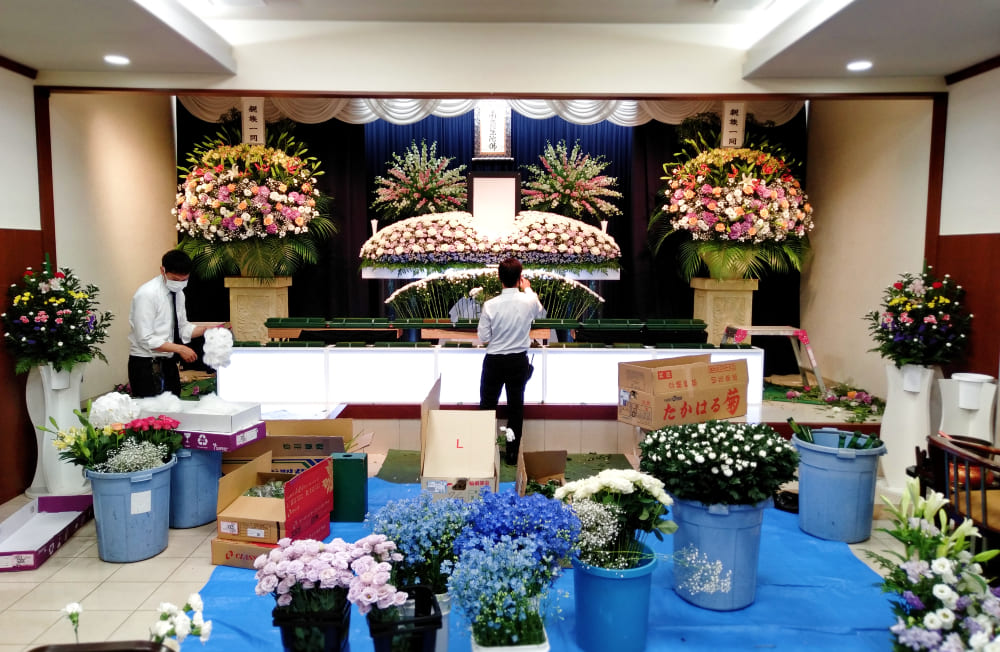 株式会社紅葉山葬儀社 生花祭壇作成の求人